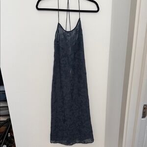 Madewell Navy Floral Sheer Dress xxs